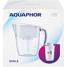 AQUAPHOR Smile Water Filter Jug, 2.4 L White, A5 Mg Enriched with Magnesium