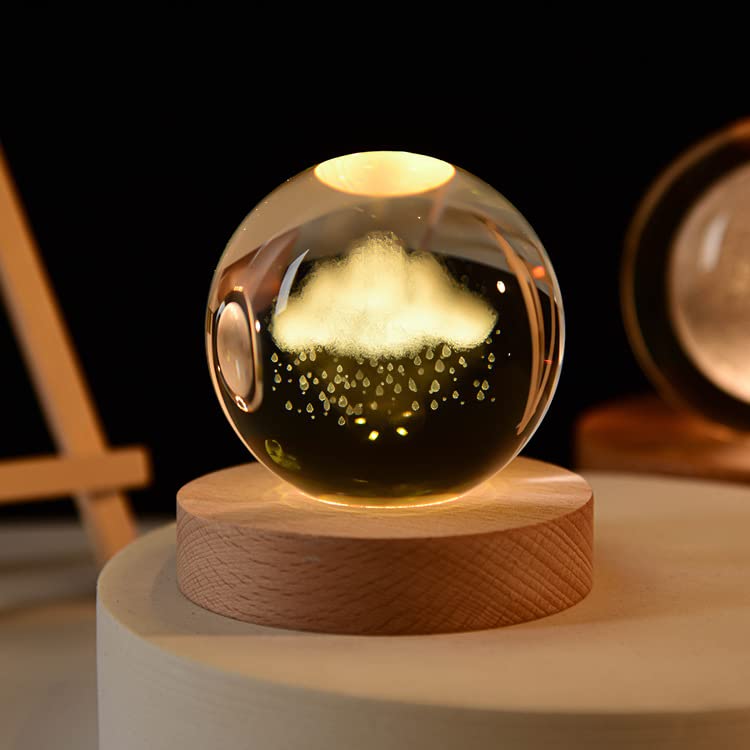 One94Store 3D Cloud Rain Crystal Ball Night Lamp,Creative Engraved Crystal Ball Night Light, USB Table LED Wooden Crystal Ball for Home Office Decoration Birthday Gift Adults (Cloud Rain)(Warm White) One94Store 3D Cloud Rain Crystal Ball Night Lamp,Creative Engraved Crystal Ball Night Light, USB Table LED Wooden Crystal Ball for Home Office Decoration Birthday Gift Adults (Cloud Rain)(Warm White)