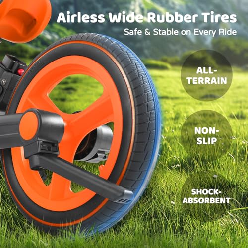 Image of JMMD 6 in 1 Toddler Bike with Push Handle for Kids 18-60 Months, 12 inch Foldable Balance Bike with Training Wheels, Pedals, Brakes, Kickstand, Push Tricycle Toddler Gift & Toys for Boy & Girl