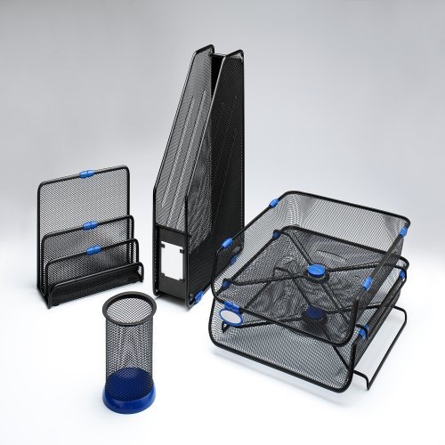 RexelBriefständer vertikal, Briefablage mit 3 Fächern, Aus Metalldraht, Schwarz, 7073809