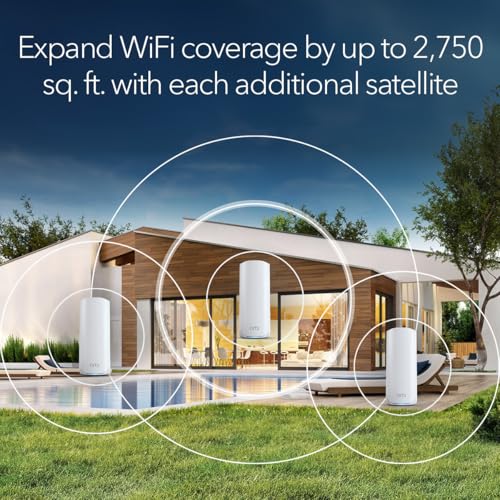 Image of NETGEAR Orbi 770 Series Tri-Band WiFi 7 Mesh Add-on Satellite (RBE770) - Works with Orbi RBE772 and RBE773, Security Features, Up to 11Gbps, Covers up to 2,750 sq ft, 2.5 Gig LAN Ports