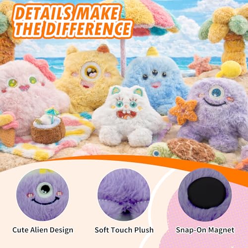 Imanes decorativos de monstruos de peluche set de 5 miniatura 3