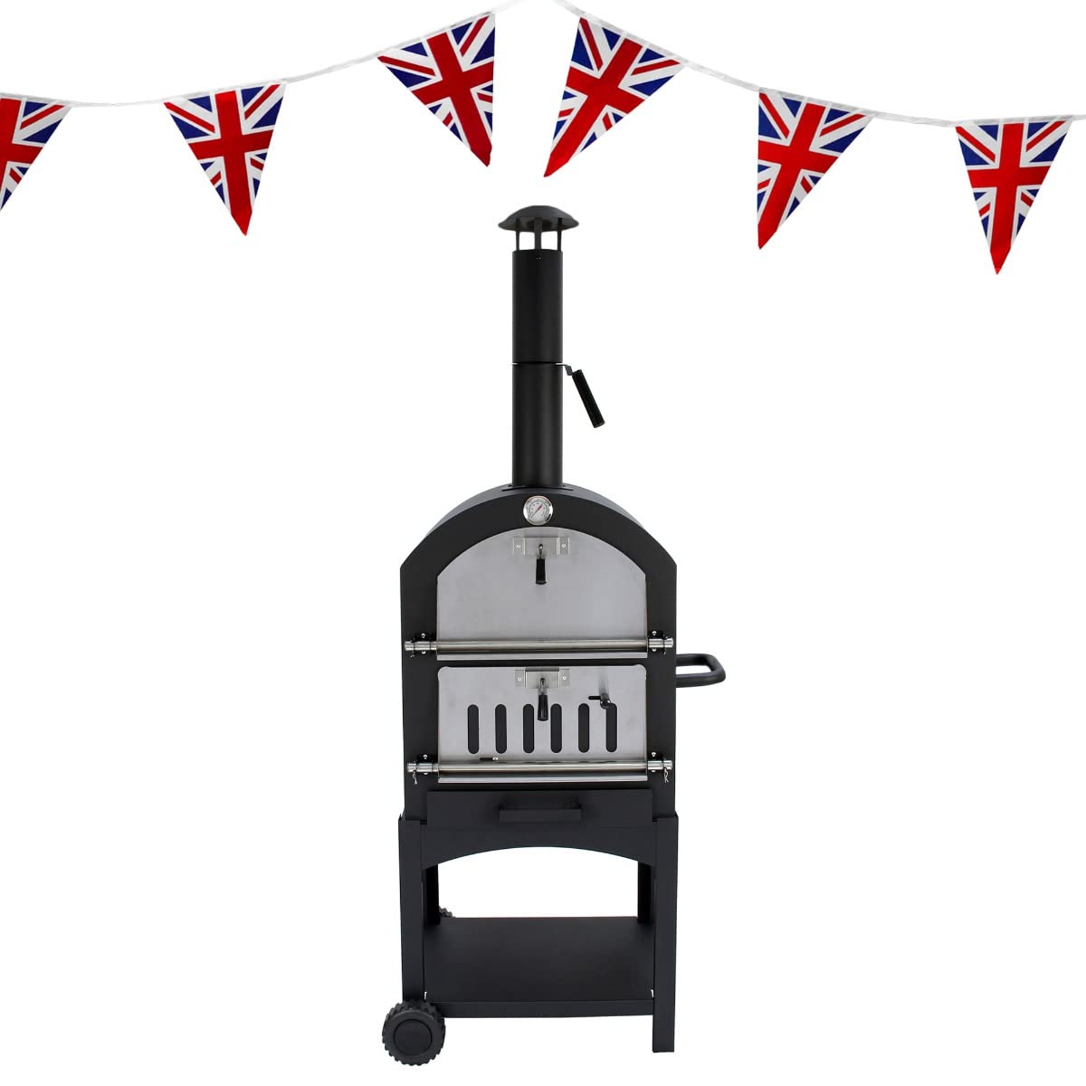 Outdoor Pizza Oven Portable Charcoal BBQ Smoker Pizza Maker