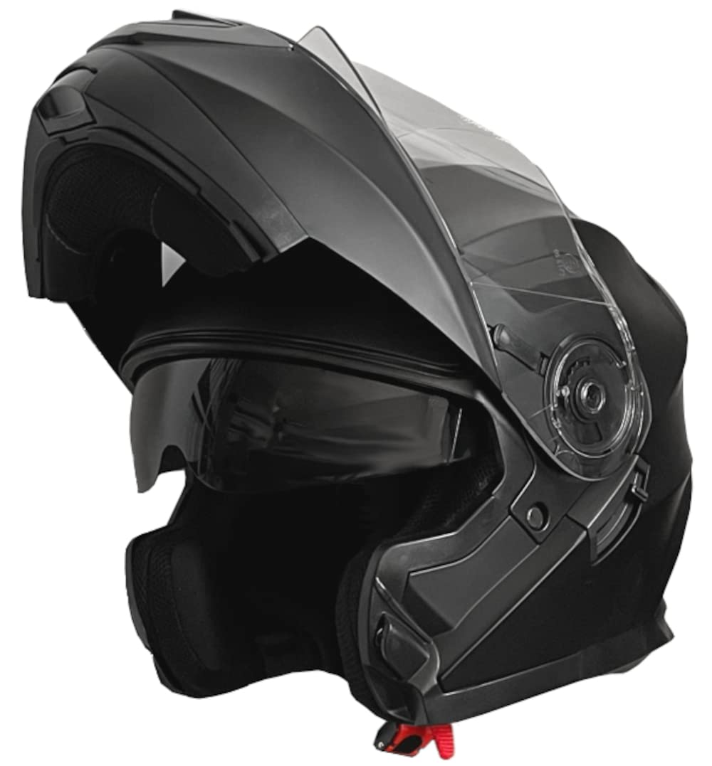 Klapphelm Helm Motorradhelm RALLOX Flip-Up schwarz matt mit Sonnenblende (S, M, L, XL)