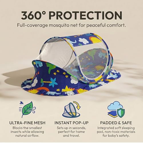 Image of StarAndDaisy Baby Mosquito net for Baby 0-12 Months with Mattress & Head Pillow for Infants, Toddlers Safe Baby, Breathable mesh-Mosquito Net for Baby's Peaceful Sleep.