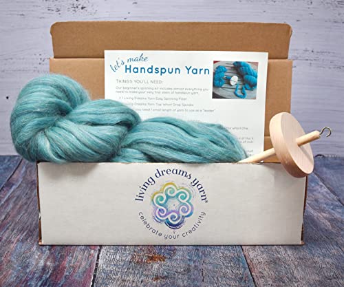 Image of Learn to Spin - Beginner's Spinning Kit with Drop Spindle and Merino /Silk Blend Pencil Roving. Choose Your Color and Make Yarn! Color: Papyrus