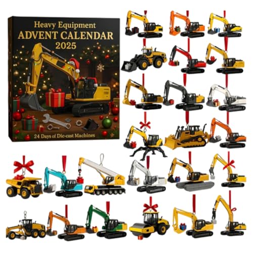 Heavy Equipment Advent Calendar 2025, 24 Die-Cast Machines, 24 Different