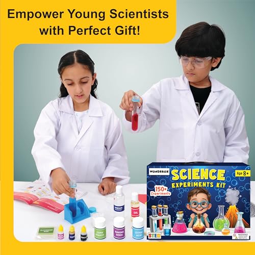Image of WONDRBOX 150+ Science Experiment Kit for Ages 8 10 12 Year | Birthday Gifts Ideas | STEM School Project Learning Toy for 8 9 10 11 12