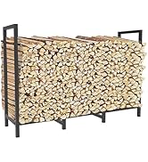BALIE SPACE 4ft Outdoor Firewood Rack Holder with 8 Support Legs for Indoor Fire Wood Pile Storag...