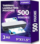 600 Pack Laminating Sheets, 3 mil, 9 x 11.5 Inches Thermal Laminating Pouches Lamination Sheet Pa...