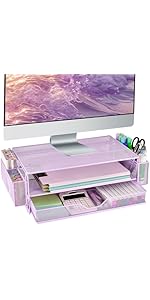 AUPSEN 2 Tier Computer Monitor Stands with Drawers and 2 Pen Holder, Desk Accessories & Workspace...