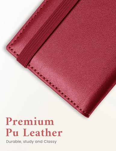 Image of Zreal Checkbook Cover for Women, Premium Vegan Leather Checkbook Holder for Top & Side Tear Duplicate Checks with RFID Blocking (Dark Red)
