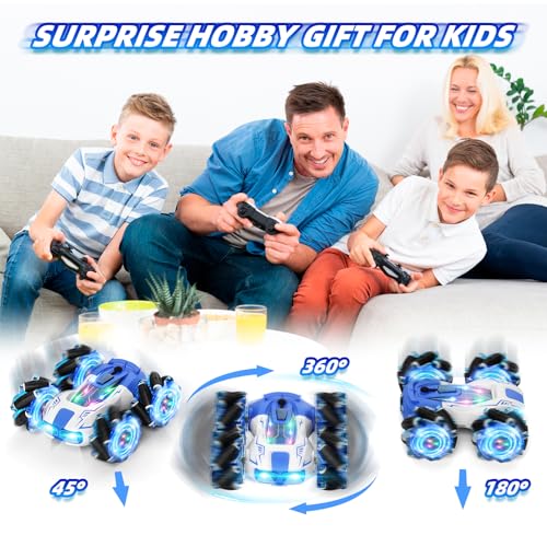 OSIMILY Remote Control Car 4WD with 360° Rotating Drift Stunt Rc Cars | 2.4GHz Remote Control with Cool Lights,All-Terrain Off-Road Toy | Ideal Christmas & Birthday Gift for Kids Ages 4-7 8-10 10-13 — view 6