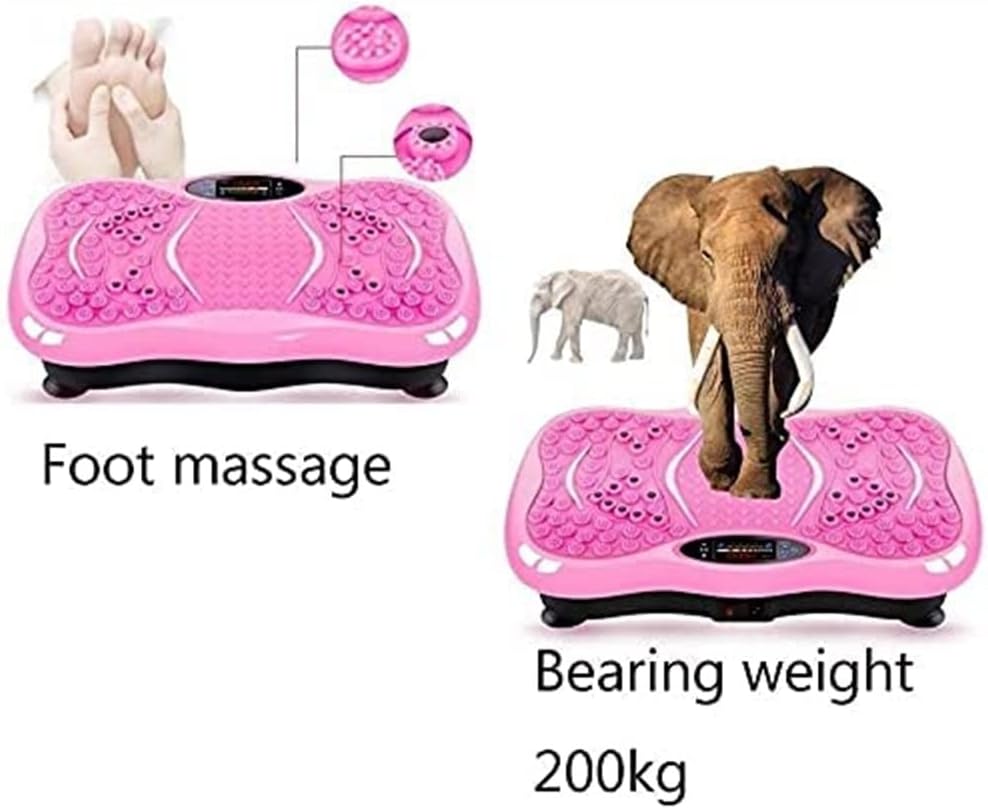 Vibration Plate Exercise Machine, Vibration Platform Machine, Whole Body Vibration Shaking Machine, Fitness Massage Vibration Trainer for Weight Loss& Body Workout, Pink