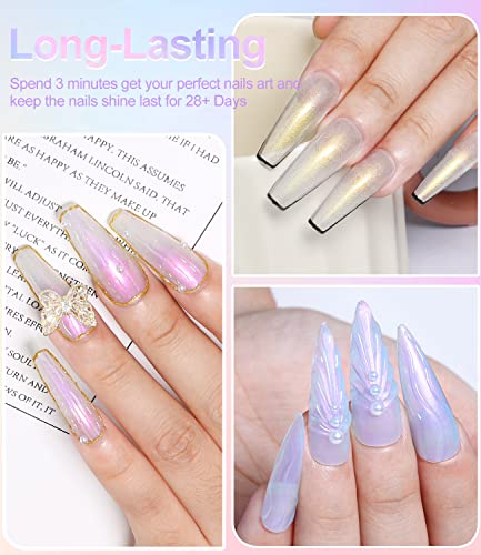 Douborq 10 Colors Clear Gel Nail Polish Set Pearl Chrome Jelly Gel Polish Kit Mermaid Shell Shimmer Nail Gel Soak Off Uv Gel For Salon Home Diy Manicure Use #TOP2