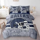 Erosebridal Cowboys Football Bed in A Bag Boys Girls Bedding Set Gridiron Gifts for City Fans Women Men Comforter Sets with Sheets Rugby Sports 7 Pieces Bed Set Queen