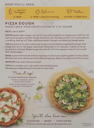 Simple Mills Almond Flour Baking Mix, Cauliflower Pizza Dough - Gluten Free, Vegan, Plant Based, 9.8 Ounce (Pack of 2)