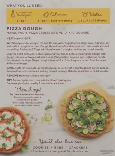Image of Simple Mills Almond Flour Baking Mix, Cauliflower Pizza Dough - Gluten Free, Vegan, Plant Based, 9.8 Ounce (Pack of 2)