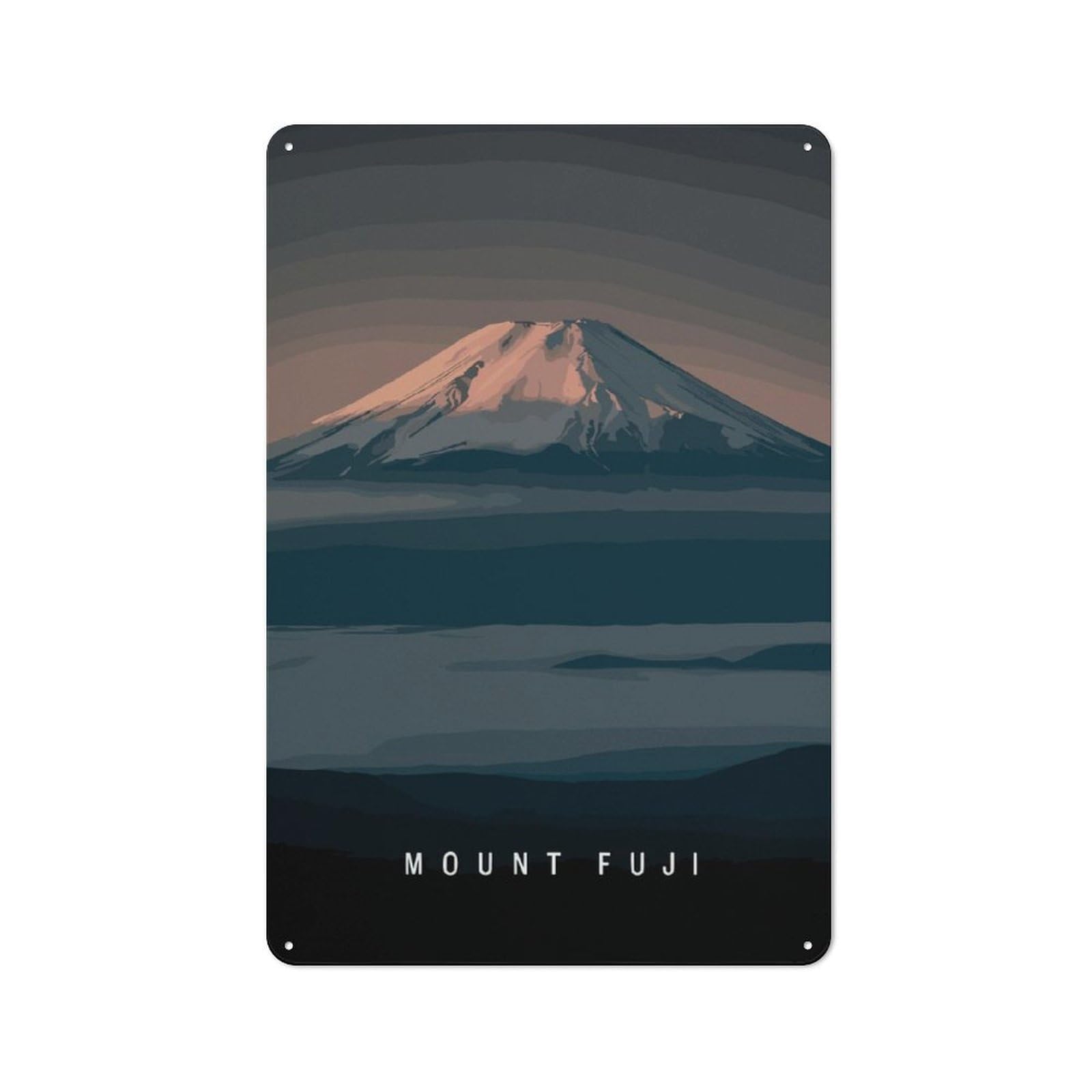 Junmoney Clean Mt Fuji Japanese Art Vintage Metal Plaque 30X20cm Featuring For Garage Wall, For People Furnishing A Garage