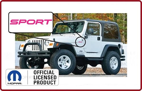 Miniatura 3 de Decal Mods Fender Sport - Logotipo lateral pequeño para Jeep Wrangler TJ (2004-2006) (juego de 2) negro mate CBM  SJ5K4