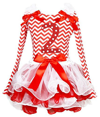Camiseta de manga larga roja infantil y falda para cumpleaños y parques de 1-8Y