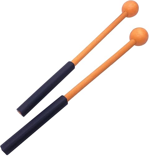 Miniatura 2 de TUOREN 1 par de palitos de xilófono de goma de 9 pulgadas, mazos de percusión para Glockenspiel, xilófono, timbre, madera y campanas (naranja)