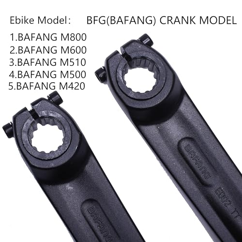 PROWHEEL Ebike BFG Crank Arm,152MM/160MM/165MM/170MM Forged Alloy 6061 T6 Electric Bicycle Crank Arm for BAFANG M800 M600 M510 M500 M420,Electric Bike,Motor Mid Mounted Motor