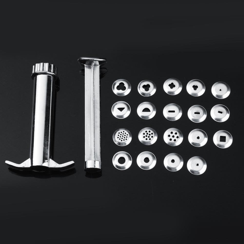 Clay Extruder Tool, Zinc Alloy Polymer Clay Extruder with 19 Disc Shapes, Fondant Extruder Tool for Sculpting Ceramic Clay, Pastry, Bread Dough, Syrup and Fudge Cake