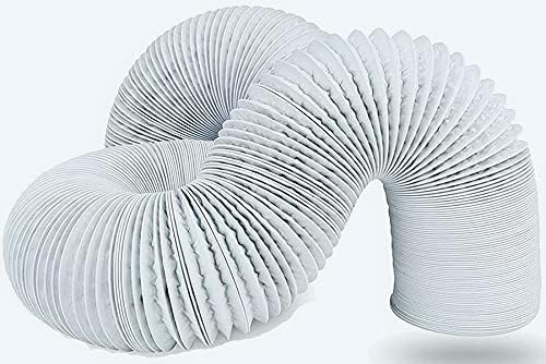 Blauberg 100 mm 4 inch Diameter White PVC Flexible Ducting Universal Tumble Dryer Vent Hose - 3 Meters Duct for Cooker Hood Extractor Fan Portable Air Conditioning Unit Household Ventilation Systems