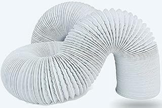 Blauberg 100 mm 4 inch Diameter White PVC Flexible Ducting Universal Tumble Dryer Vent Hose - 3 Meters Duct for Cooker Hood Extractor Fan Portable Air Conditioning Unit Household Ventilation Systems