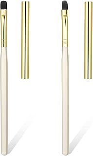 2 PCS Builder Gel Brushes for Nails, Nail Polish Clean up Brush, Professional Oval Nail Art Brushes Set with Caps for Builder Gel and Polish Application, Fine Bristles for Clean up and Detailing