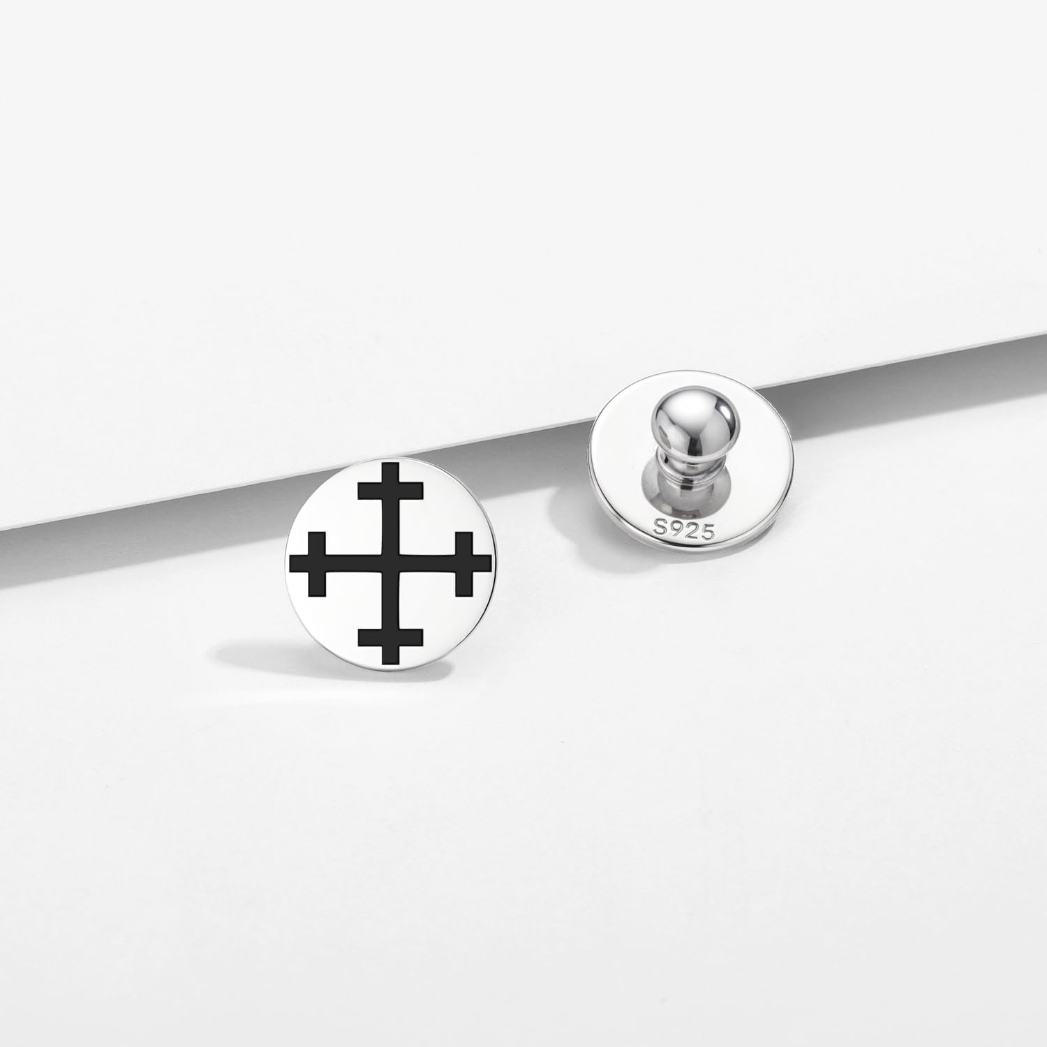 The Cross of The Moon 925 Sterling Silver Bling Decorative Nail Studs Compatible with Apple Watch Band 45/44/42/41/40/38mm Silicone Bands for iWatch Series Accessories