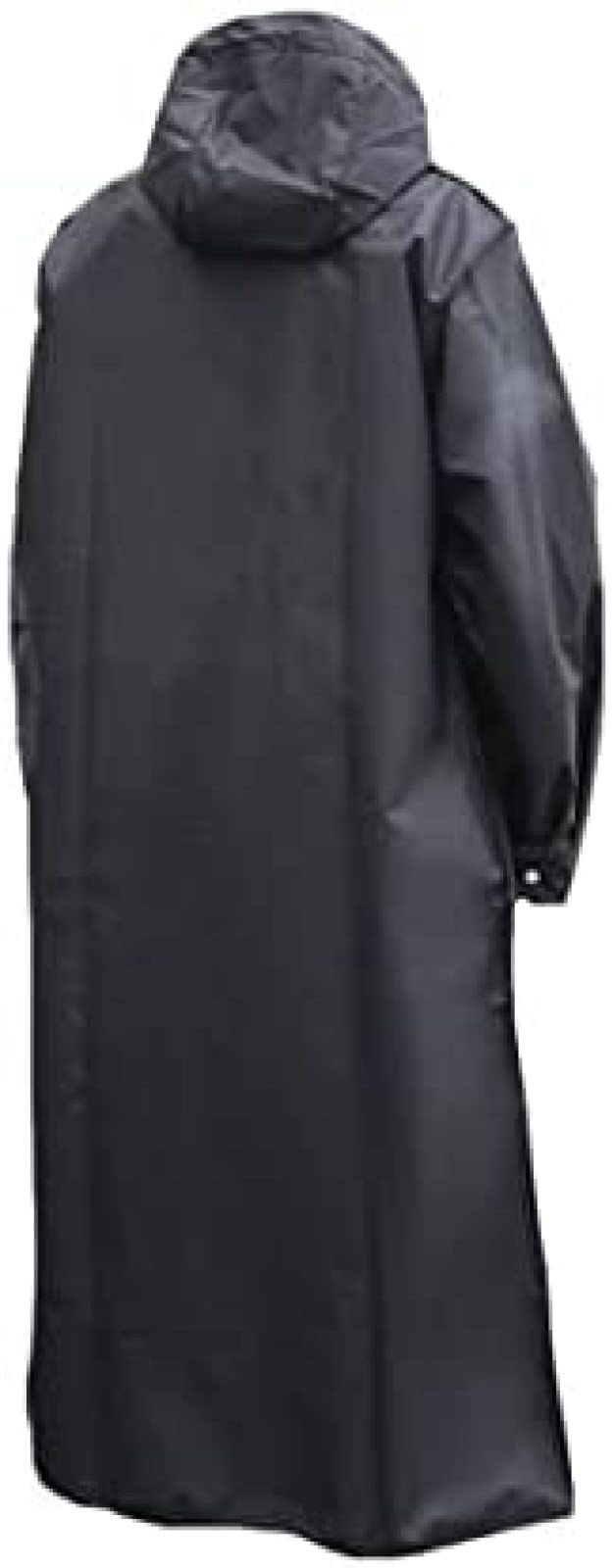 OUTS Chubasquero Largo Impermeable Negro para Hombre Y Mujer, Chubasquero con Capucha para Exteriores, Senderismo, Viajes, Pesca, Escalada, Engrosado,Negro,3XL,Pleasant63