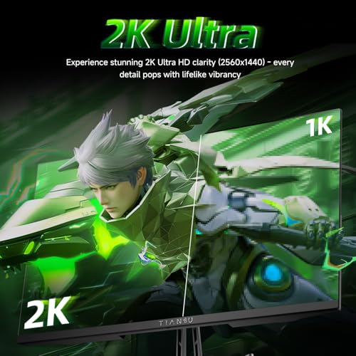 Image of 27 inch QHD 260Hz Fast IPS Gaming Monitor,0.5ms FreeSync Premium,125%sRGB,VESA | 1440p 2K 240Hz Native 260Hz OC Toggle DP 1.4 HDMI 2.0 HDR400 Stereo Speakers Low Blue Light Flicker-Free