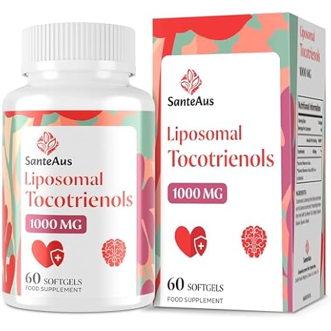 Liposomal Tocotrienols Supplement 1000mg, Vitamin E, High Bioavailability, 95% Delta & 5% Gamma Tocotrienol Capsules Cover
