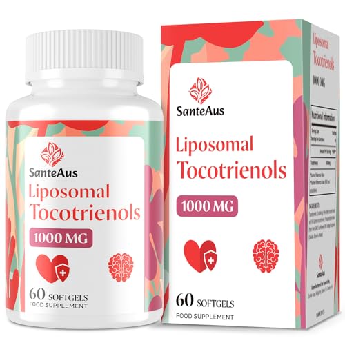 Liposomal Tocotrienols Supplement 1000mg Vitamin E High Bioavailability 95% Delta & 5% Gamma Tocotrienol Capsules for Immune Bone Skin and Antioxidant Support No Fillers No Soy