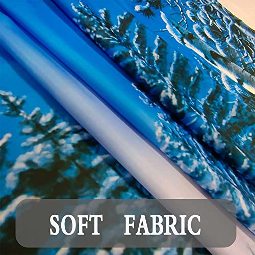 Boziqr Winter Christmas Shower Curtain, Xmas Reindeer Nature Forest Snowy Scenery Farmhouse Bathroom Curtain Waterproof Polyester Fabric 70 X 70 Inches #TOP6