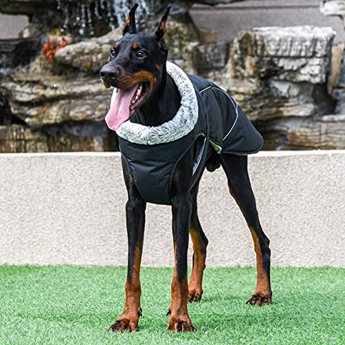 Joypaws Large Dog Cold Weather Coat For Outdoor Activities Windproof Waterproof Adjustable Furry Collar Anxiety Dog Jacket Thunder Calming Shirt Vest For Extra-Large Dogs Black 3Xl #TOP5