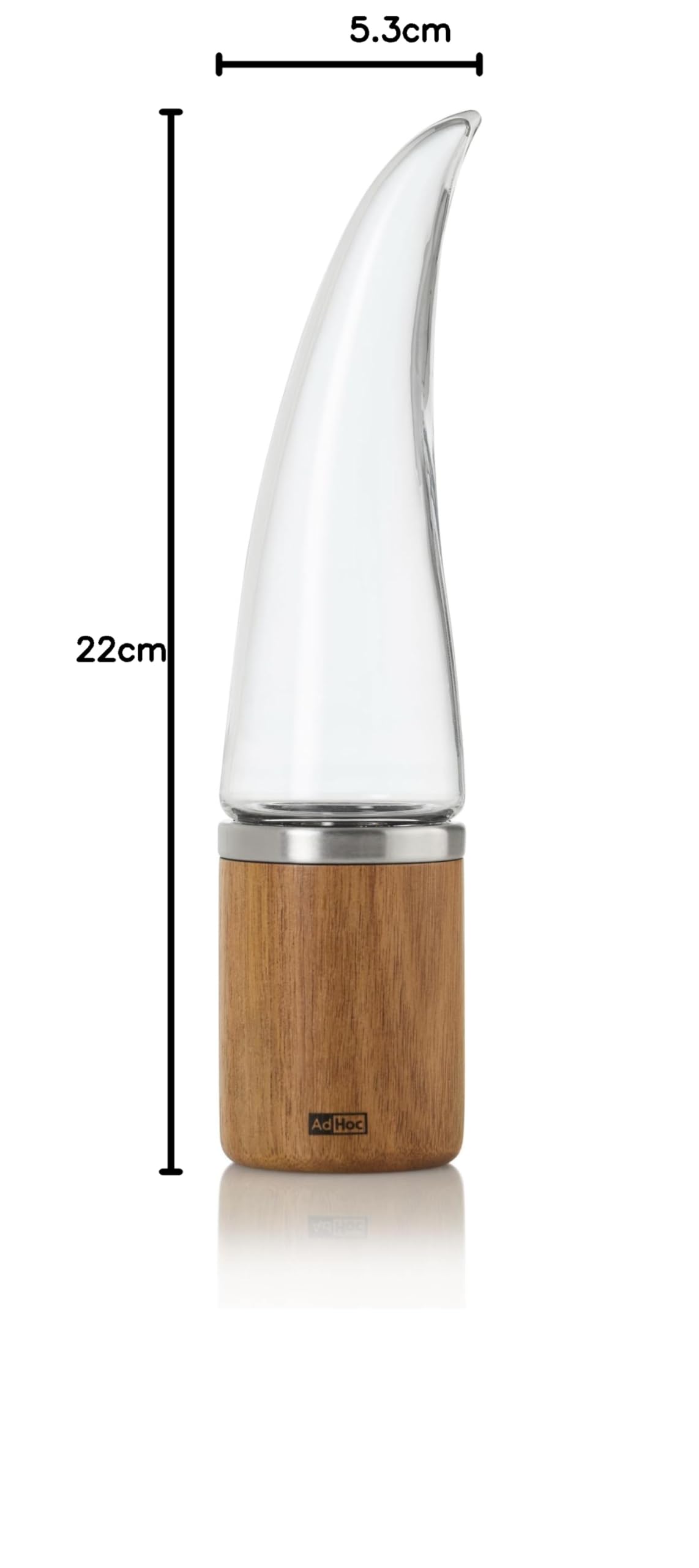 AdHoc Peperone, tagliapasta per peperoncino, in legno di acacia/acrilico, tecnologia PreciseCut, per erbe secche e spezie, 22 cm