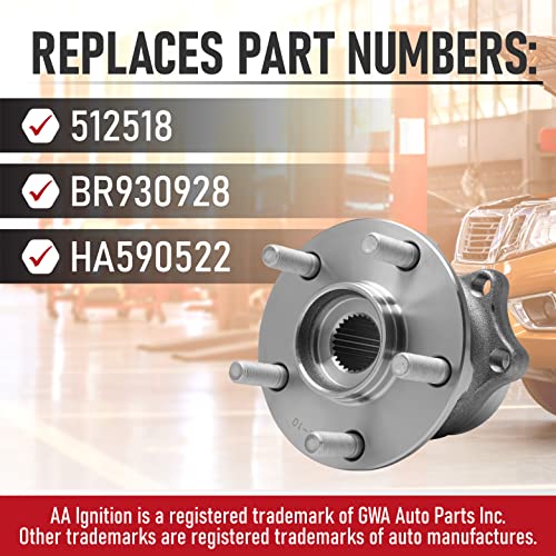 Image of Replacement Rear Wheel Hub Bearing Assembly Set of 2 - Compatible with Subaru - Crosstrek, Forester, Impreza, XV Crosstrek - Replaces 512518, BR930928, HA590522