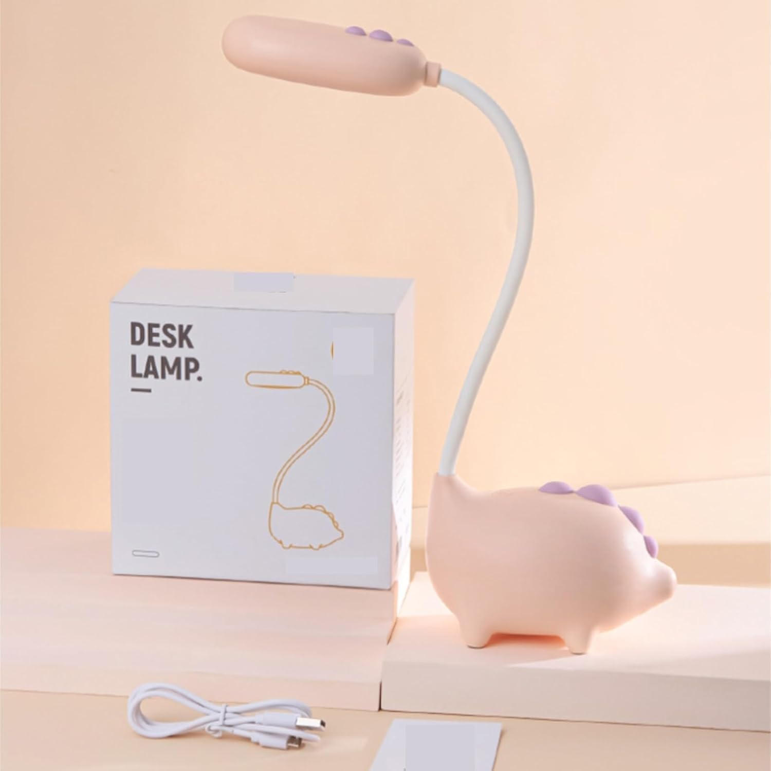 Eye Protection Desk Lamp LED Night Light Wireless Charging USB Rechargeable Desk Lamp(Pink)