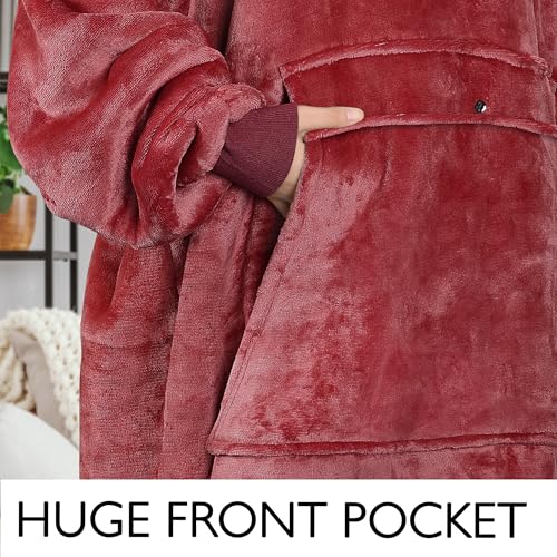 Image of Catalonia Oversized Hoodie Blanket Sweatshirt, Comfortable Sherpa Giant Pullover with Large Front Pocket for Adults Men Women Teenagers Wife Girlfriend