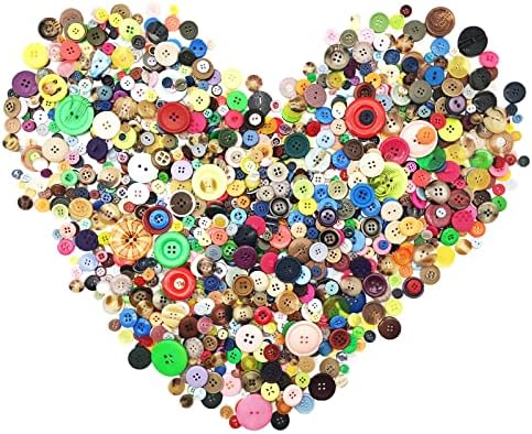 Esoca 650Pcs Bulk Multicolor Buttons for Crafts Assorted Multi Colored Craft Buttons Mixed Multicolored Button for Crafting