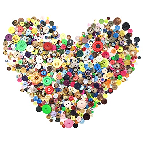 Esoca 650Pcs Bulk Multicolor Buttons For Crafts Assorted Multi Colored Craft Buttons Mixed Multicolored Button For Crafting #TOP12