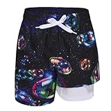 Pantalones cortos de natación para niños con forro de compresión, 11-12 Años