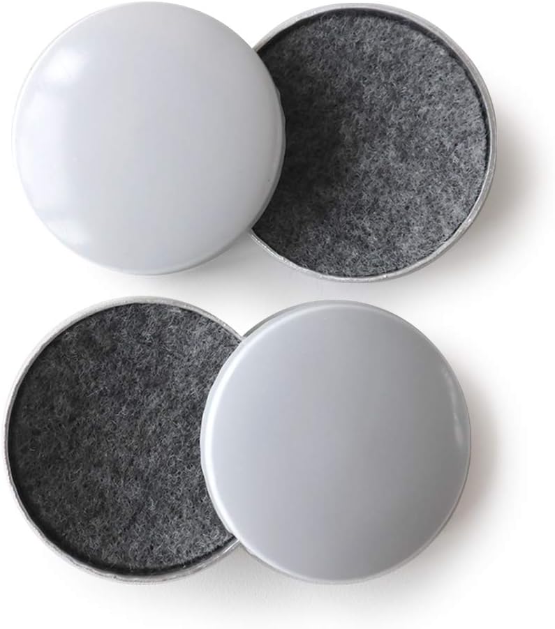 Boga Reusable furniture gliders, furniture coasters, sliding bowls made of Teflon (PTFE), outside and felt inside, without adhesive function, round, diameter approx. 4.5 cm