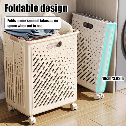 Panier à linge pliable avec roulettes pour ne plus porter le linge - 5