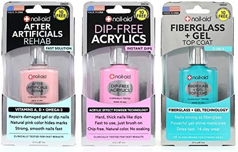 3pk Of After Artificials + Dip-free Acrylics + Fiberglass + Gel Top Coat, French Sheer, N/A, 1.65 Fl Ounce