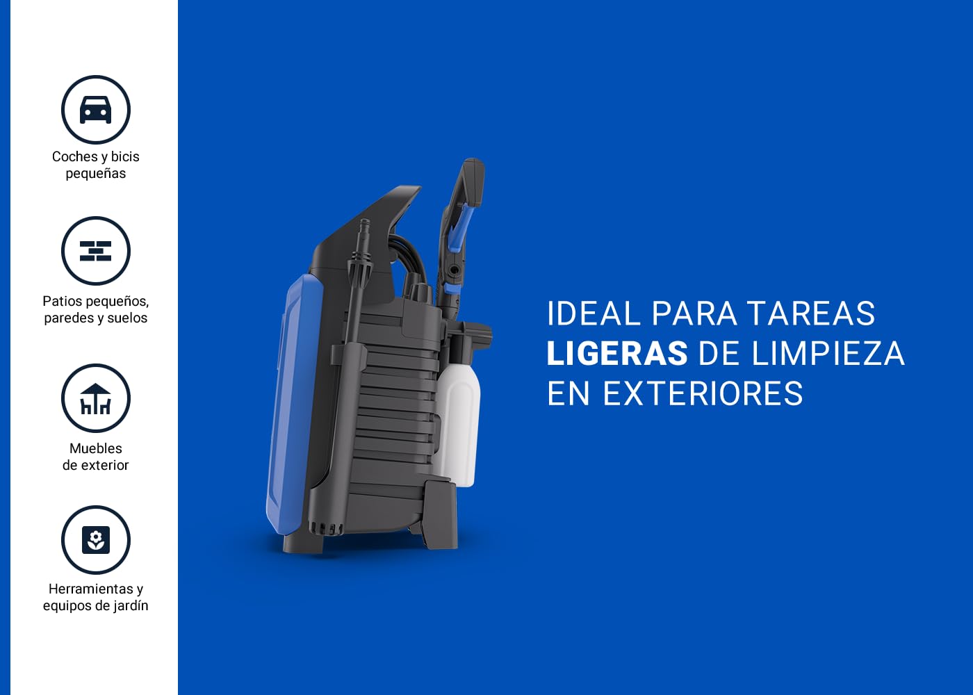 Nilfisk Classic 110 Bares - Hidrolimpiadora de Alta Presión Fácil de Usar - Limpiadora de Patios, Coches y Exteriores (1400 W)