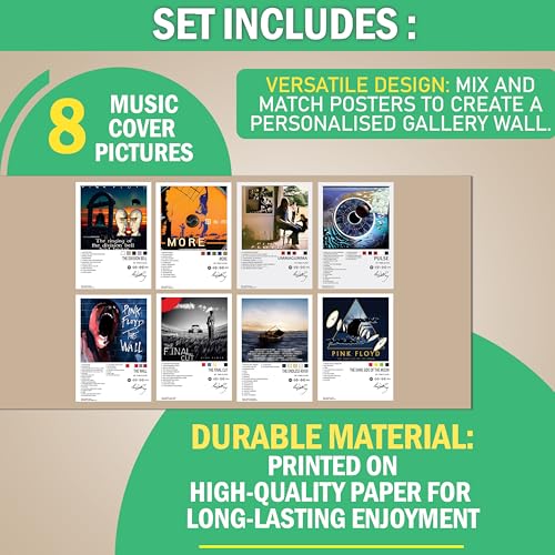 Image of WONDER HUB Wall Posters 8x12 inch (A4 Size) Included Self Adhesive on Back Wall Decor Posters Wall Art For Bedroom, Living room, Office, Dining Room (Pink Floyd)